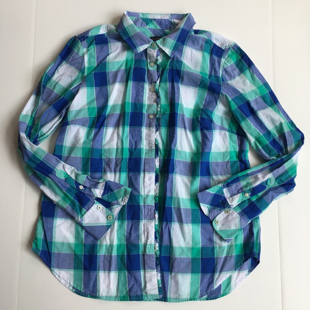 Talbots Women Size L Multicolour Plaid Shirt